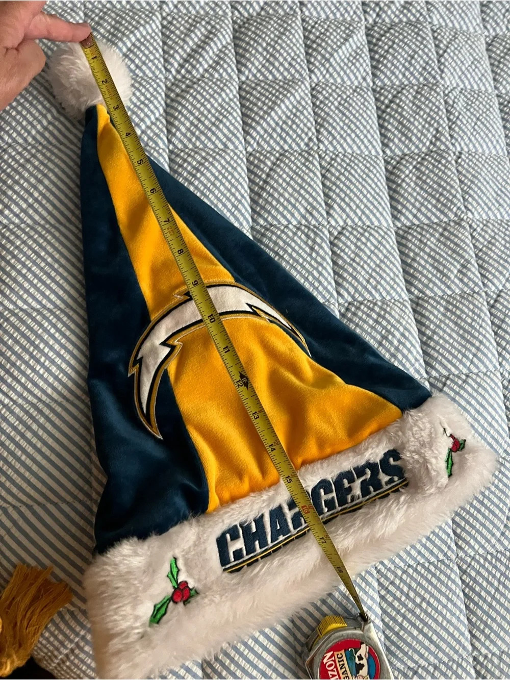 Los Angeles Chargers Navy & Gold Holiday hat